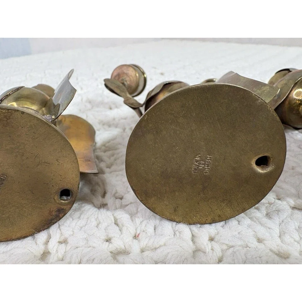 Vintage MCM Copper Brass Angel Candle Holders 4.5